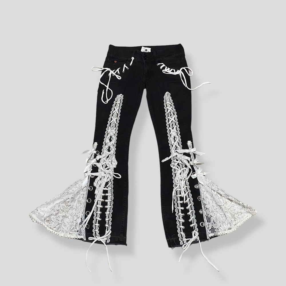 CLOUWDEZ CUSTOM FLARE LACE JEANS
